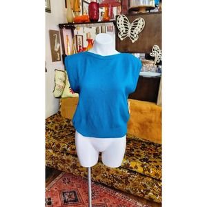 M/L vintage 80s/90s blue sweater vest by Rodier